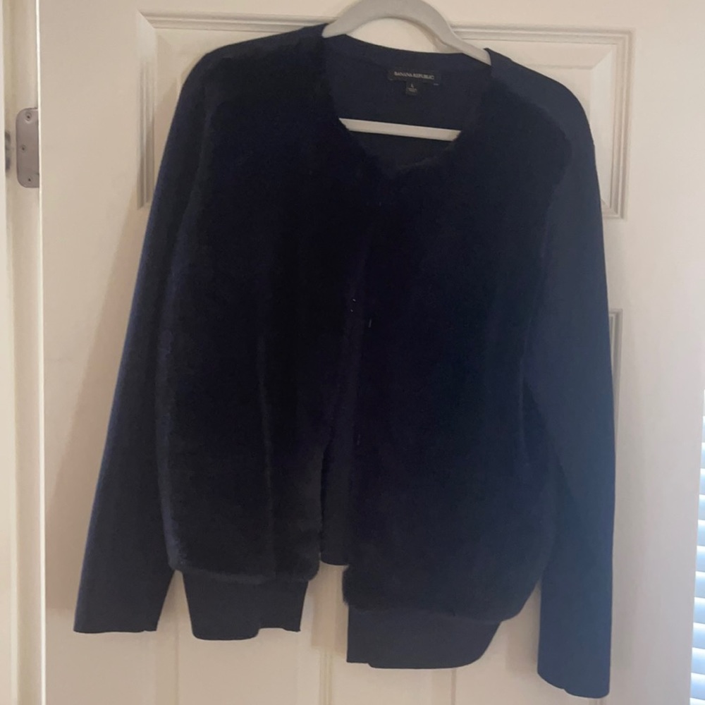 Navy ( faux) fur front jacket
